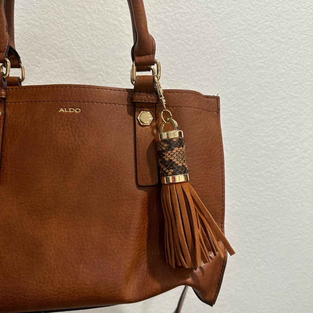 ALDO large brown leather bag with handles or cross body strap